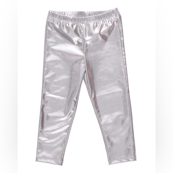 Other - Shiny Silver Kids Leggings